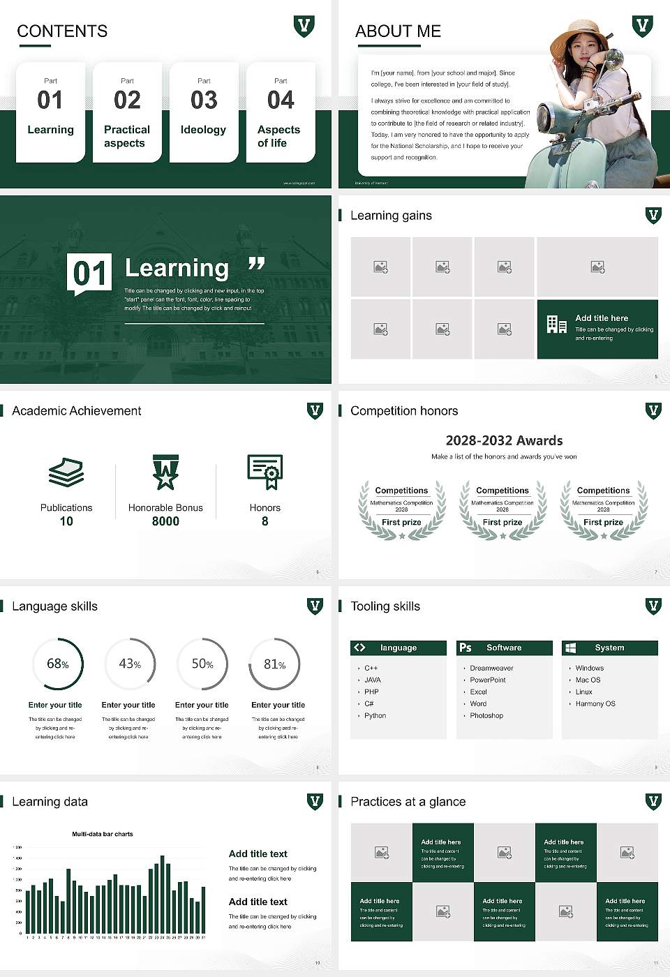 University of Vermont National Scholarship Defense PPT Template16:9 ratio PPT effect preview image2