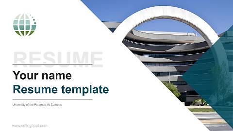 University of the Potomac-Va Campus Resume PPT Template