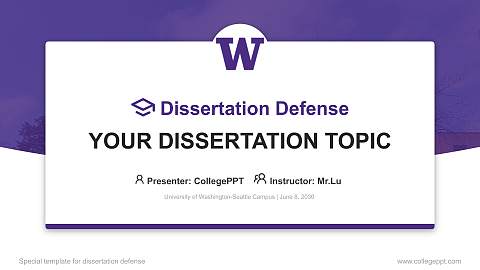 University of Washington-Seattle Campus Graduation Thesis Defense PPT Template