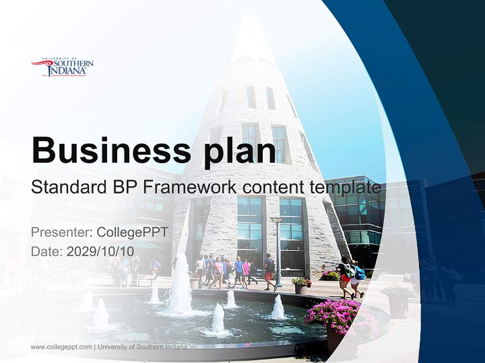 University of Southern Indiana Competition/Entrepreneurship Contest PPT Template4:3 ratio PPT effect preview image9