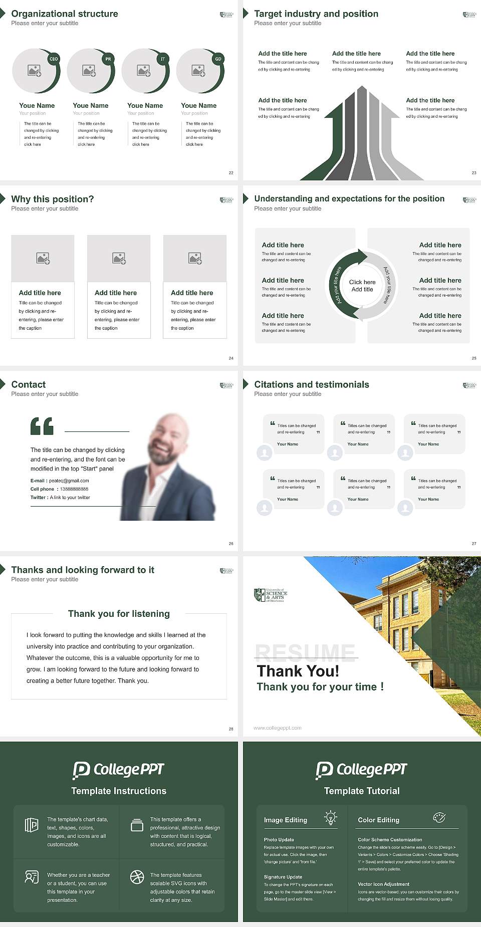 University of Science and Arts of Oklahoma Resume PPT Template4:3 ratio PPT effect preview image4