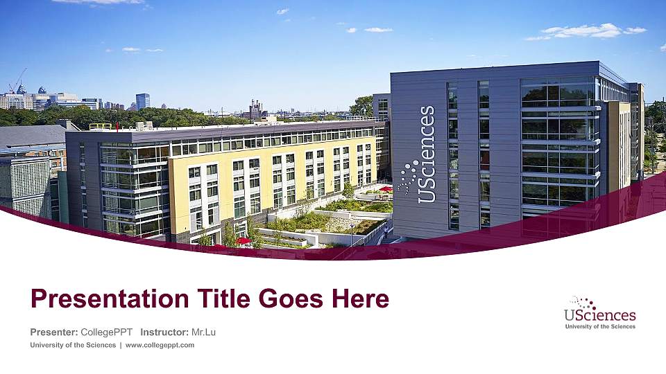 University of the Sciences Course/Courseware Creation PPT Template16:9 ratio PPT effect preview image