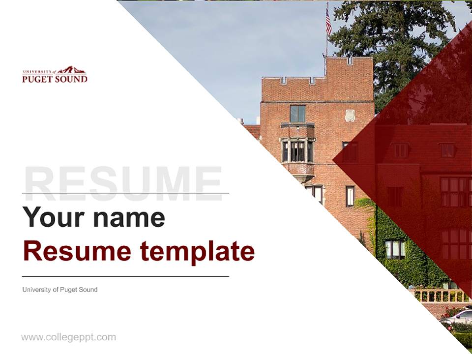 University of Puget Sound Resume PPT Template4:3 ratio PPT effect preview image5