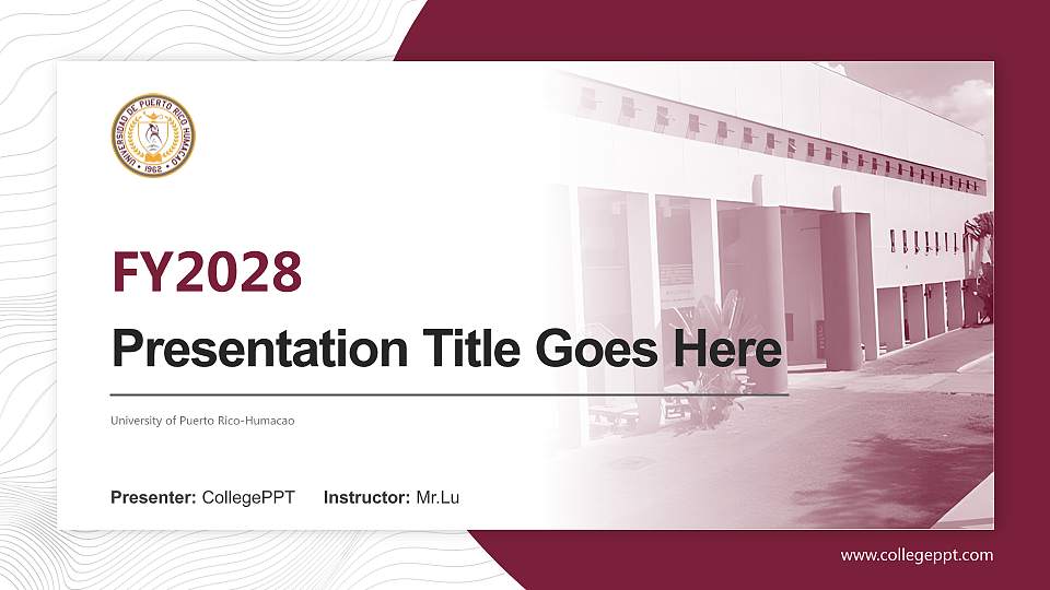 University of Puerto Rico-Humacao Academic Presentation/Research Findings Report PPT Template16:9 ratio PPT effect preview image
