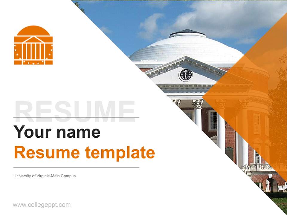 University of Virginia-Main Campus Resume PPT Template4:3 ratio PPT effect preview image5