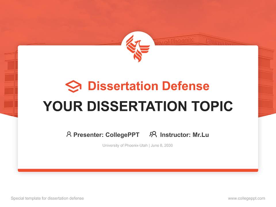 University of Phoenix-Utah Graduation Thesis Defense PPT Template4:3 ratio PPT effect preview image7