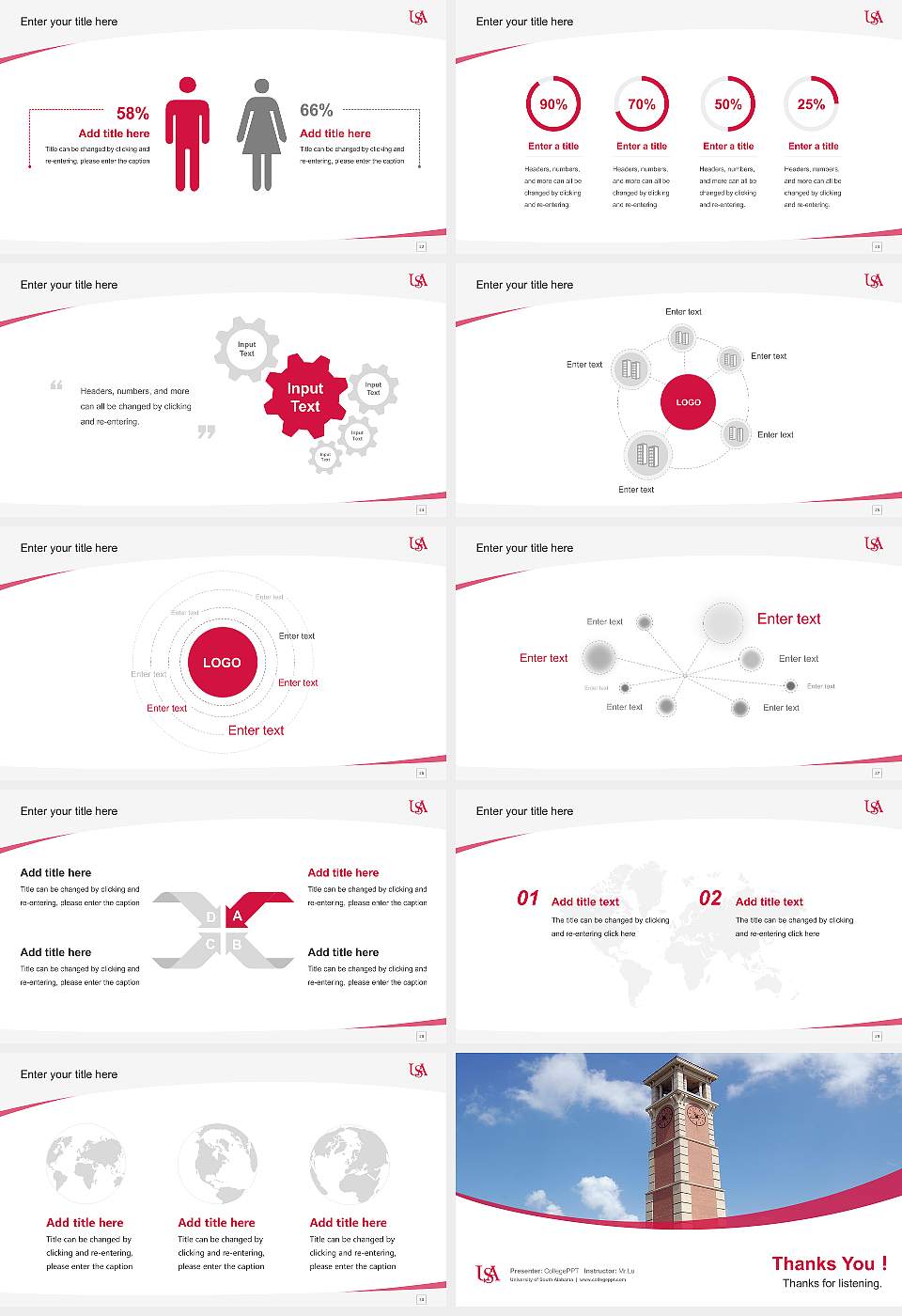 University of South Alabama Course/Courseware Creation PPT Template16:9 ratio PPT effect preview image4