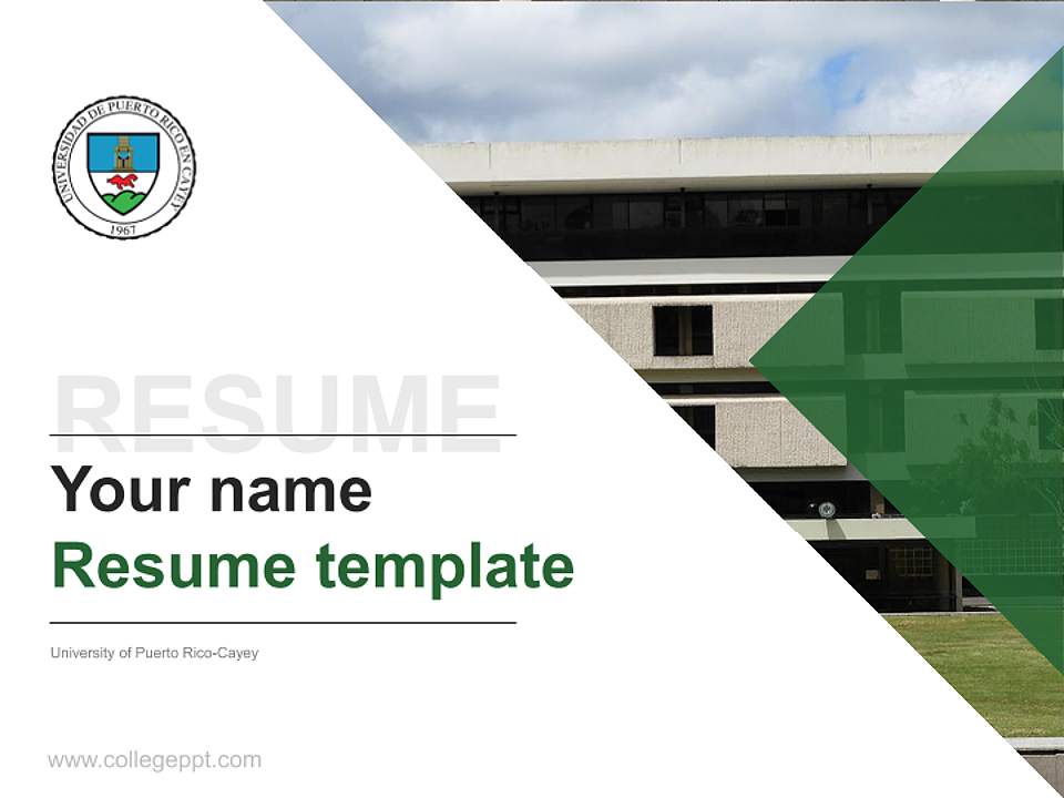 University of Puerto Rico-Cayey Resume PPT Template4:3 ratio PPT effect preview image5