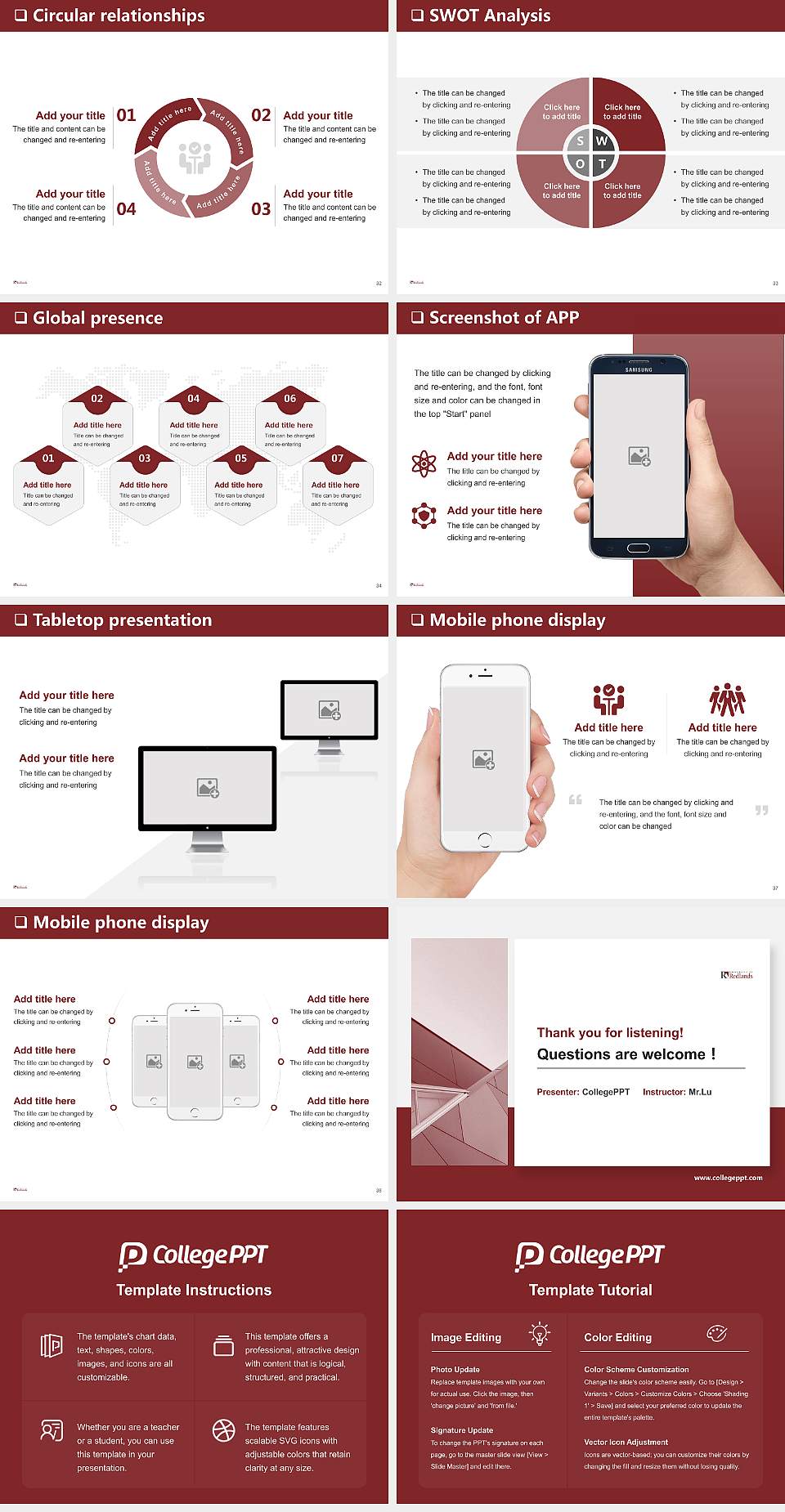 University of Redlands General Purpose PPT Template4:3 ratio PPT effect preview image5