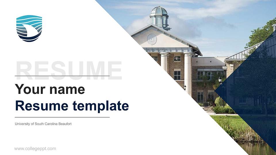 University of South Carolina Beaufort Resume PPT Template16:9 ratio PPT effect preview image