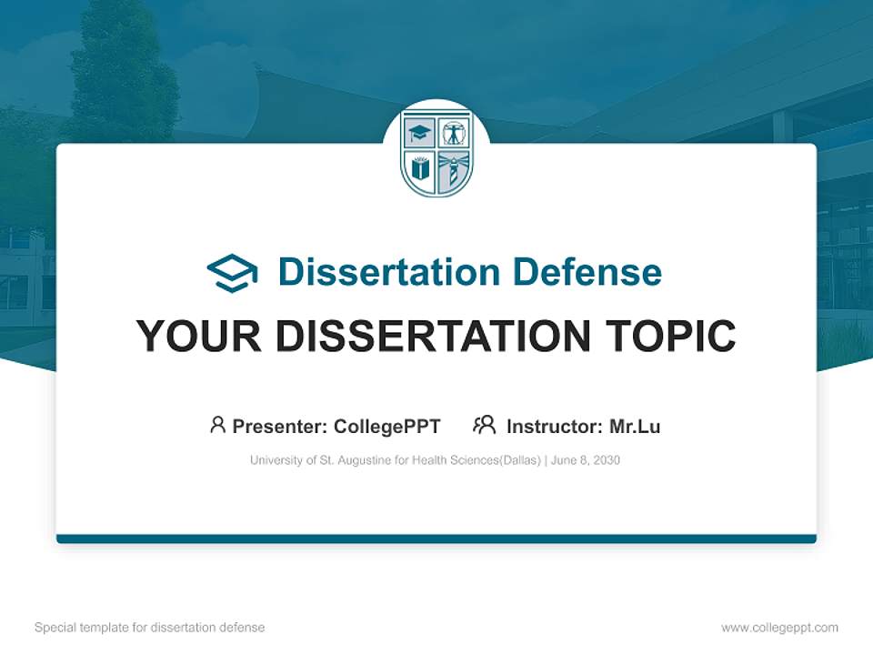University of St. Augustine for Health Sciences(Dallas) Graduation Thesis Defense PPT Template4:3 ratio PPT effect preview image7