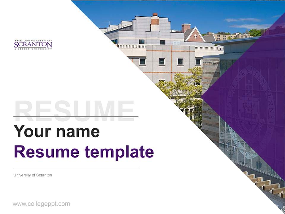 University of Scranton Resume PPT Template4:3 ratio PPT effect preview image5