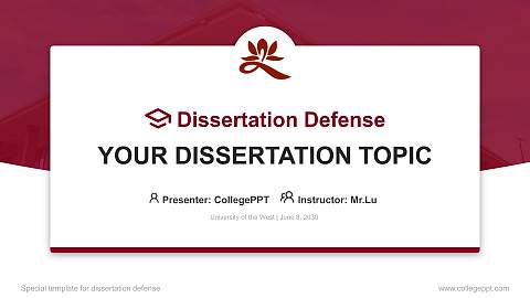 University of the West Graduation Thesis Defense PPT Template