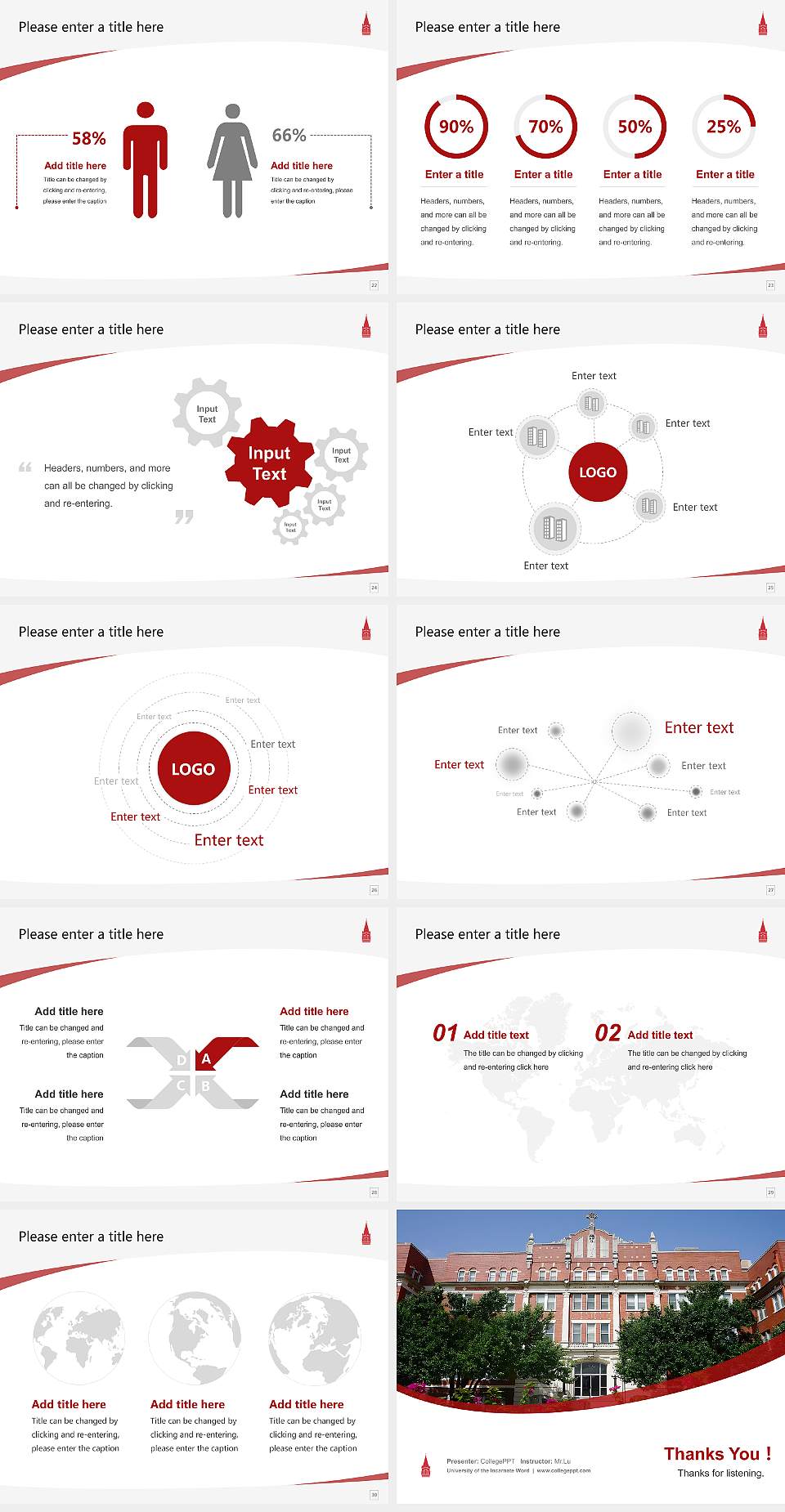 University of the Incarnate Word Course/Courseware Creation PPT Template4:3 ratio PPT effect preview image4