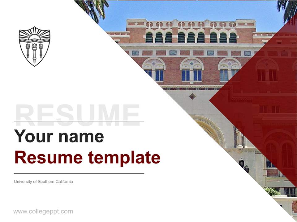 University of Southern California Resume PPT Template4:3 ratio PPT effect preview image5