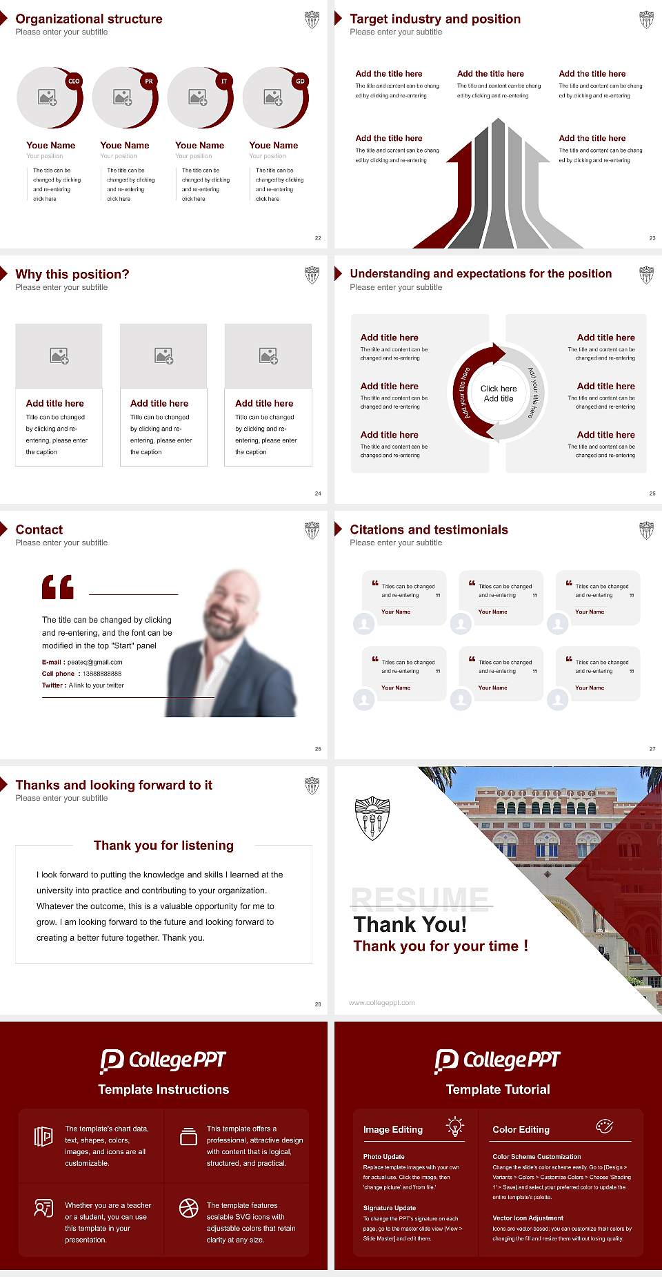 University of Southern California Resume PPT Template4:3 ratio PPT effect preview image4