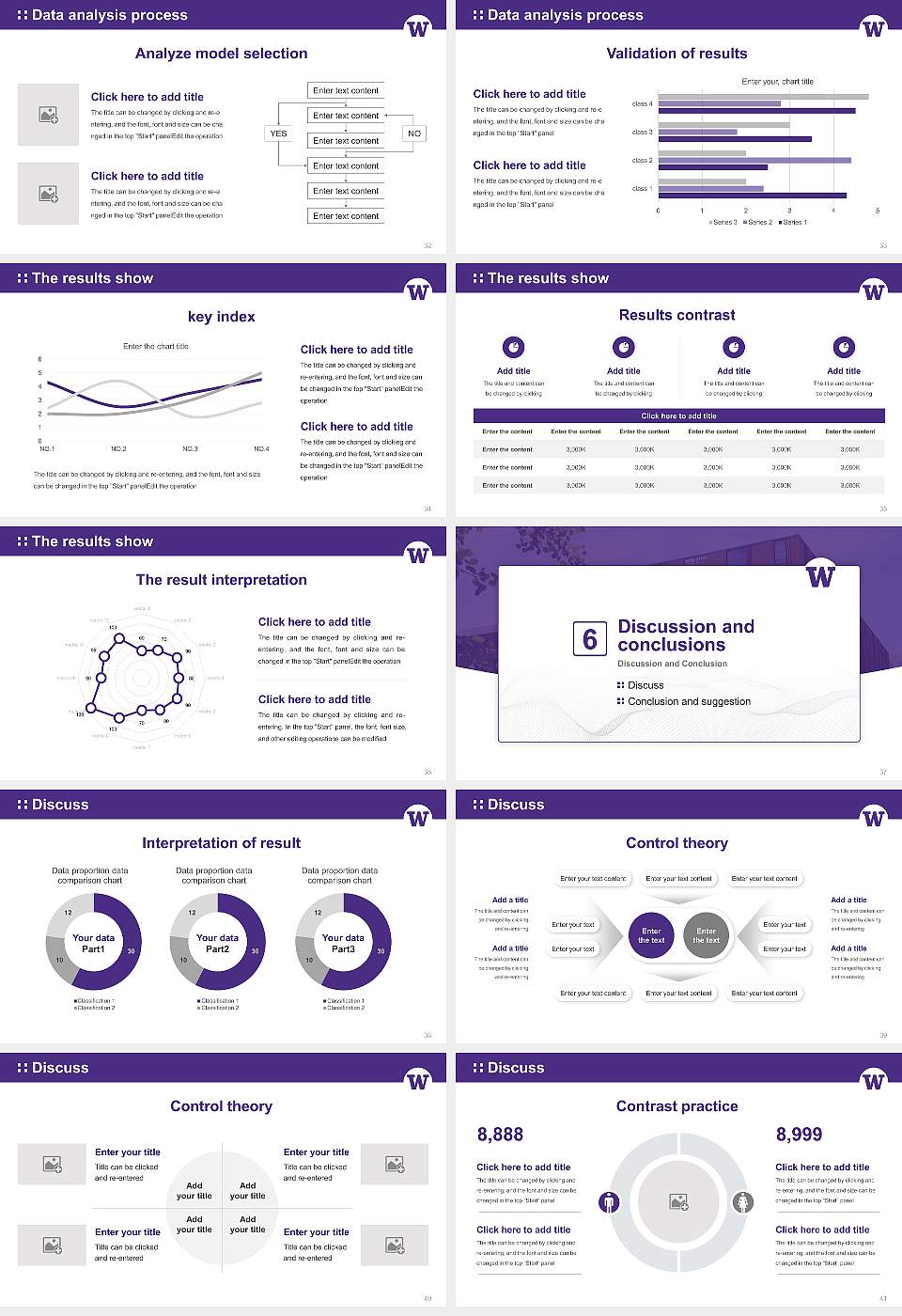 University of Washington-Bothell Campus Graduation Thesis Defense PPT Template16:9 ratio PPT effect preview image5