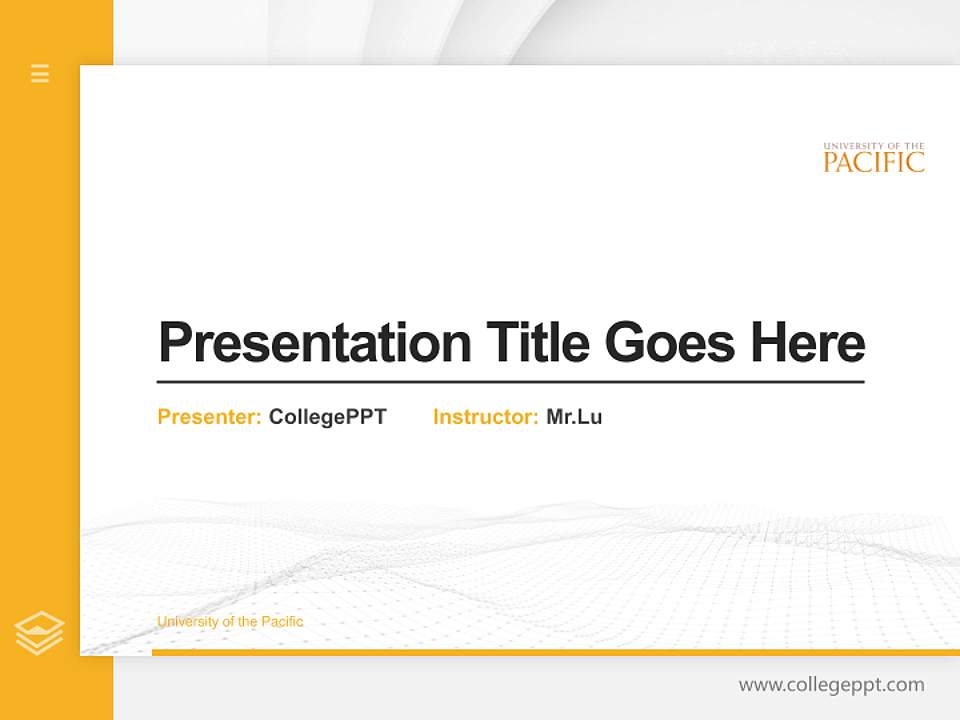 University of the Pacific Thesis Proposal/Graduation Defense PPT Template4:3 ratio PPT effect preview image5