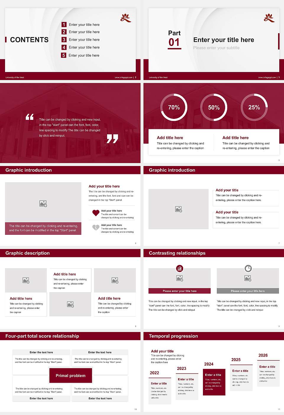 University of the West Thesis Proposal/Graduation Defense PPT Template16:9 ratio PPT effect preview image2