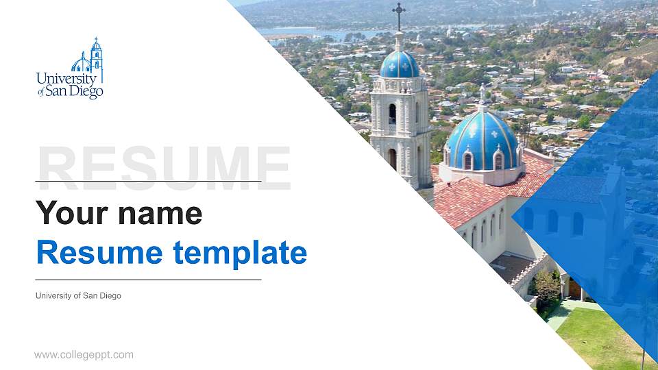 University of San Diego Resume PPT Template16:9 ratio PPT effect preview image