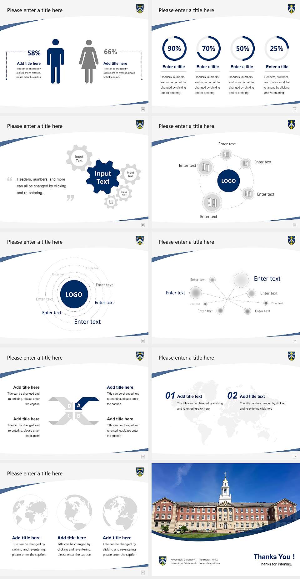 University of Saint Joseph Course/Courseware Creation PPT Template4:3 ratio PPT effect preview image4