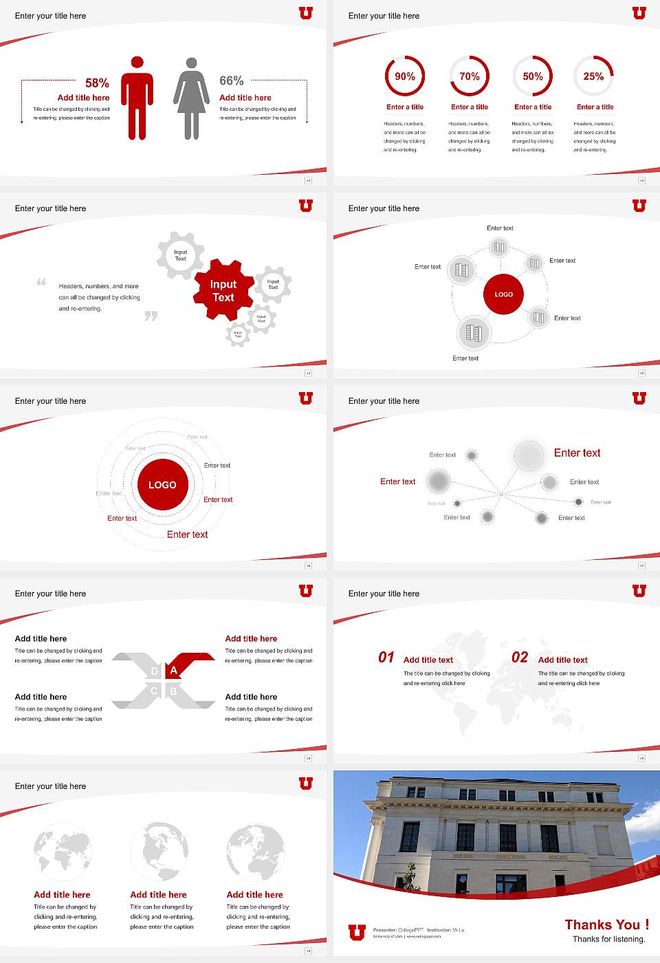 University of Utah Course/Courseware Creation PPT Template16:9 ratio PPT effect preview image4