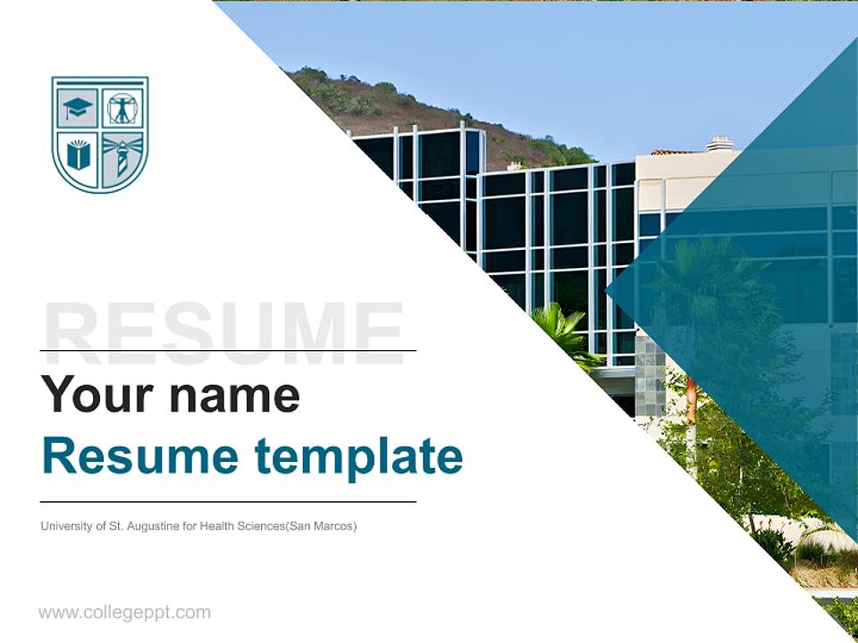University of St. Augustine for Health Sciences(San Marcos) Resume PPT Template4:3 ratio PPT effect preview image5