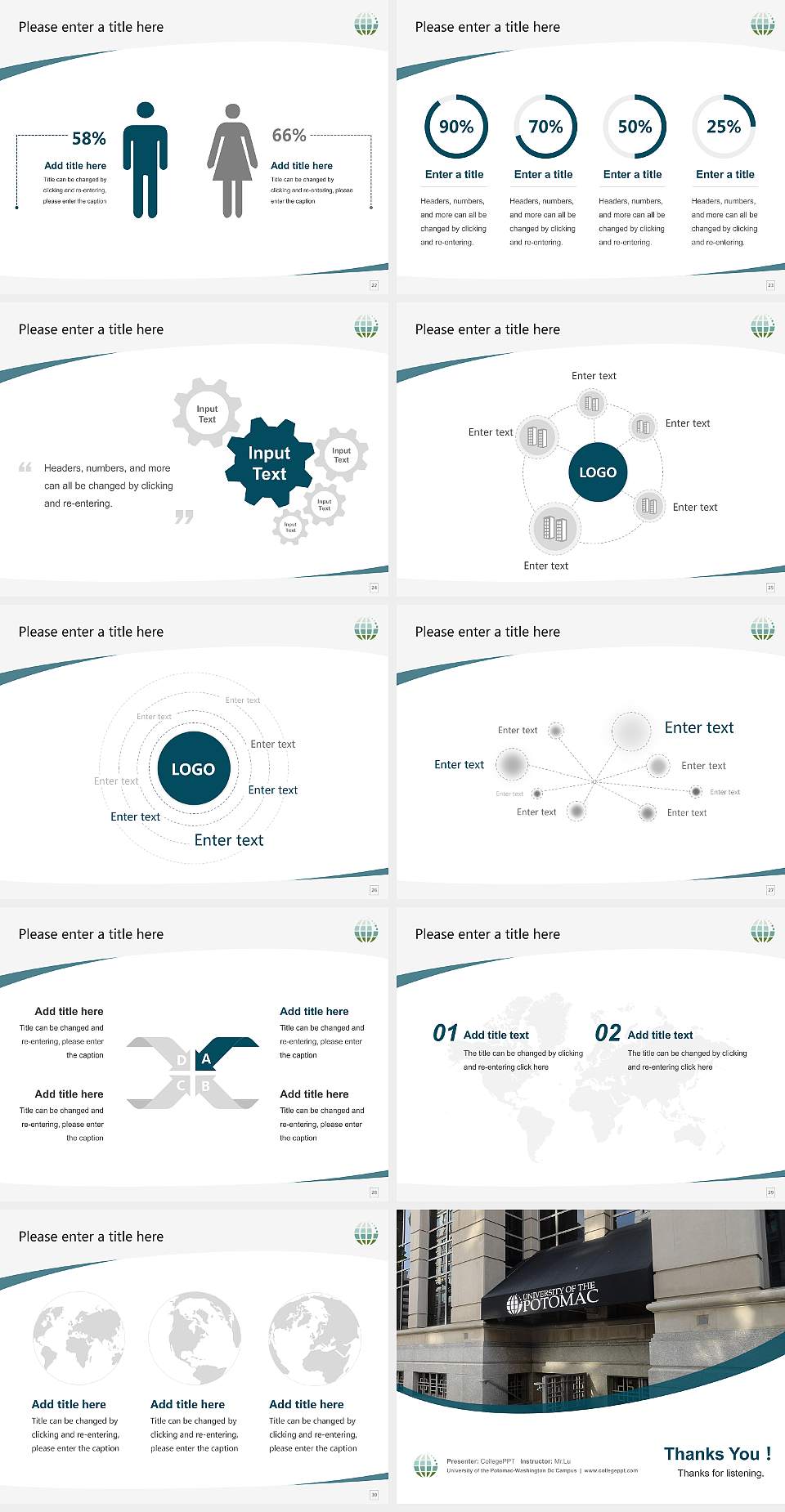 University of the Potomac-Washington Dc Campus Course/Courseware Creation PPT Template4:3 ratio PPT effect preview image4