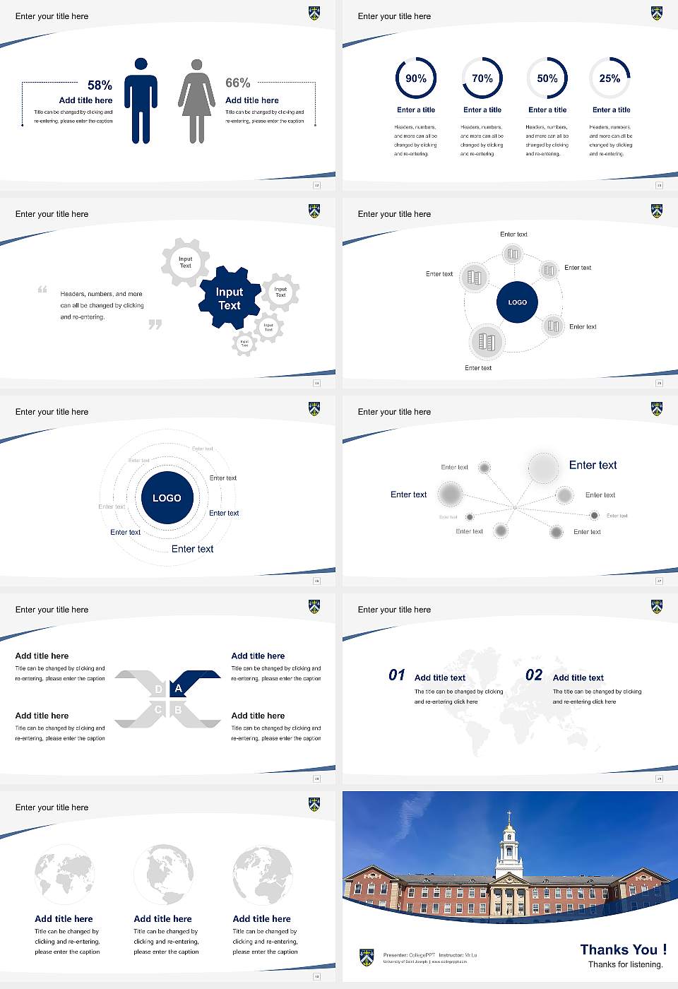 University of Saint Joseph Course/Courseware Creation PPT Template16:9 ratio PPT effect preview image4