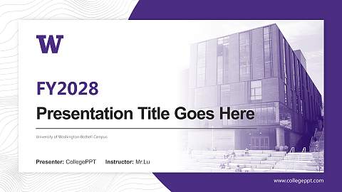 University of Washington-Bothell Campus Academic Presentation/Research Findings Report PPT Template