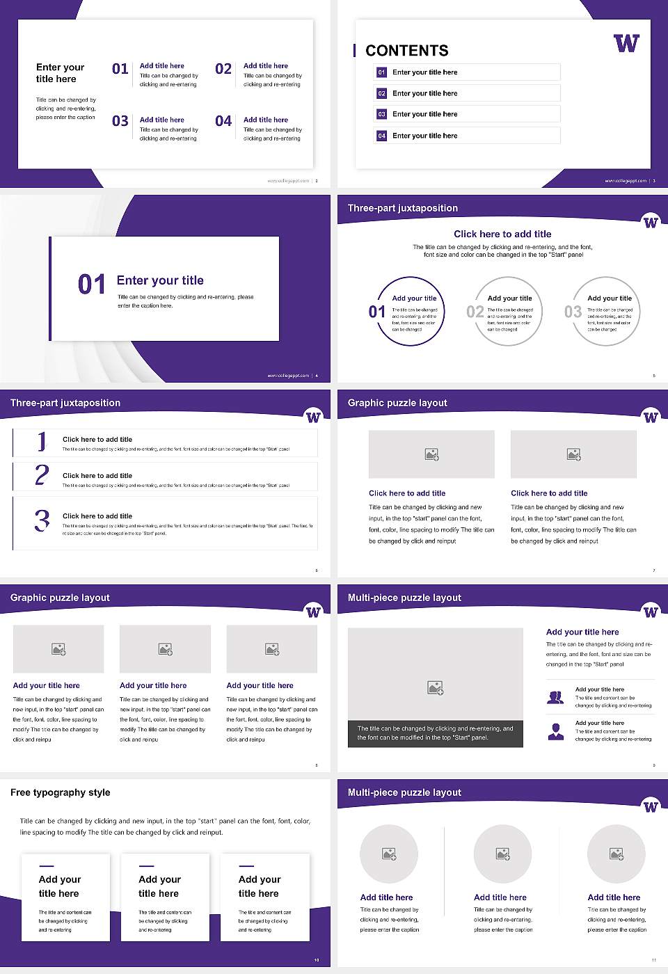 University of Washington-Bothell Campus Academic Presentation/Research Findings Report PPT Template16:9 ratio PPT effect preview image2
