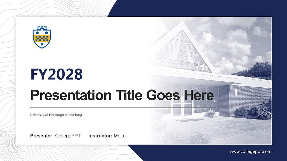 University of Pittsburgh-Greensburg Academic Presentation/Research Findings Report PPT Template16:9 ratio PPT effect preview image
