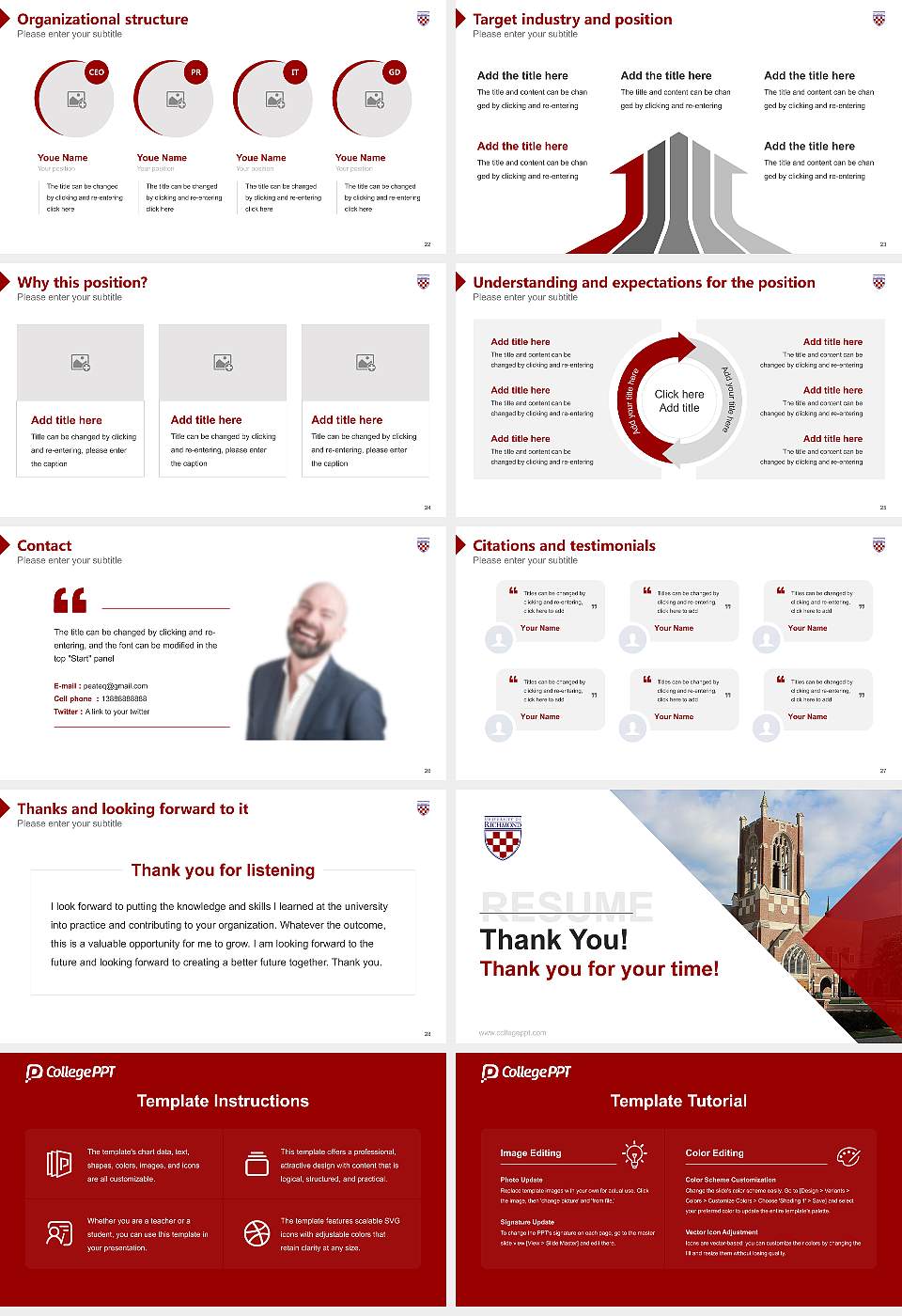 University of Richmond Resume PPT Template16:9 ratio PPT effect preview image4