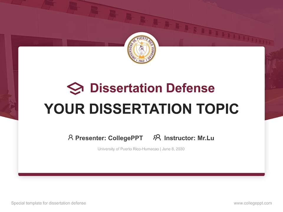 University of Puerto Rico-Humacao Graduation Thesis Defense PPT Template4:3 ratio PPT effect preview image7
