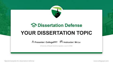 University of South Carolina-Upstate Graduation Thesis Defense PPT Template