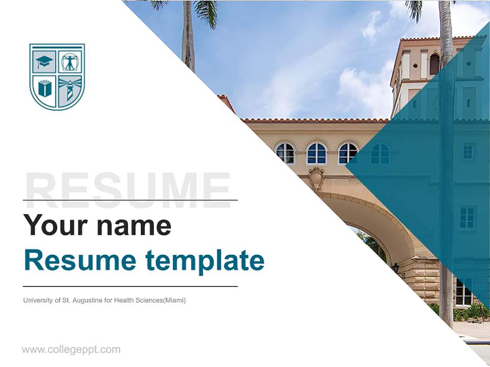 University of St. Augustine for Health Sciences(Miami) Resume PPT Template4:3 ratio PPT effect preview image5