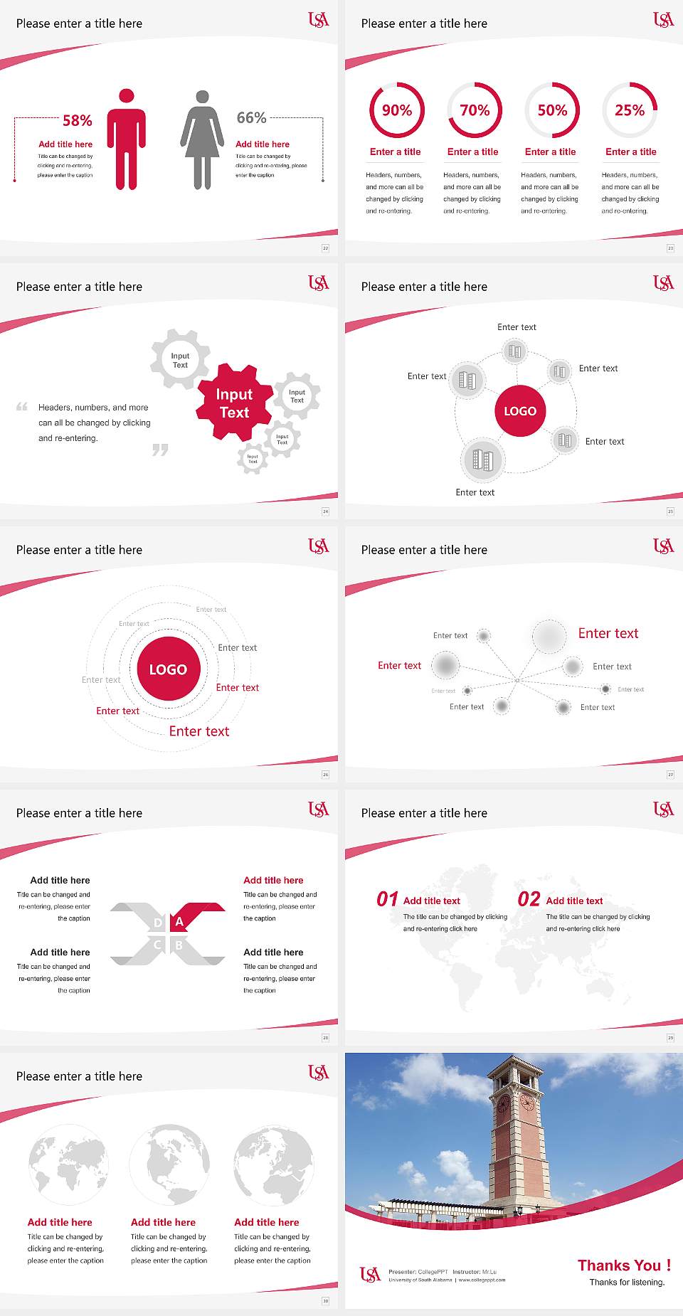 University of South Alabama Course/Courseware Creation PPT Template4:3 ratio PPT effect preview image4
