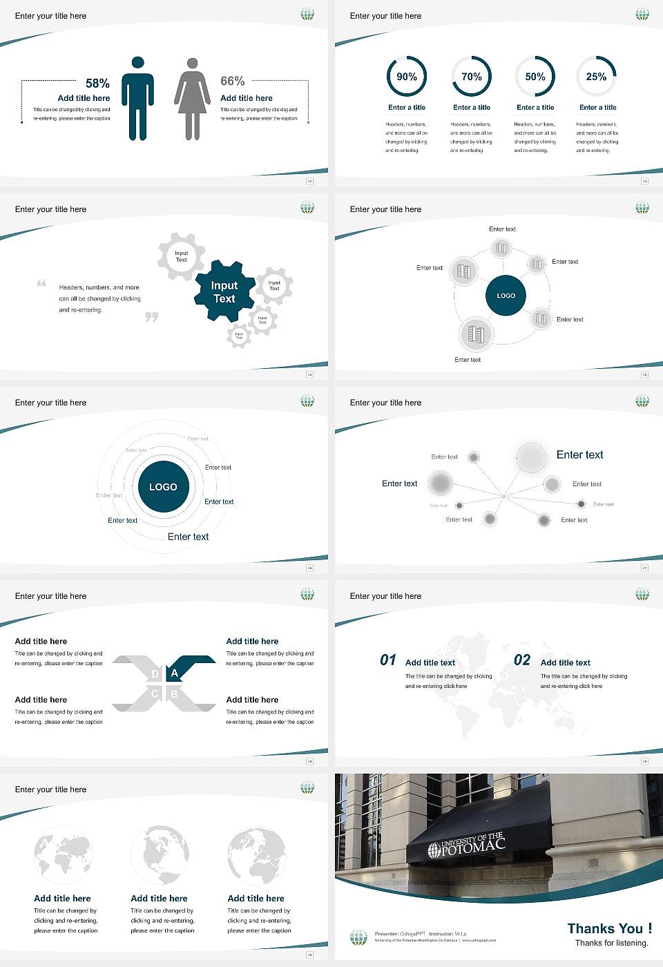 University of the Potomac-Washington Dc Campus Course/Courseware Creation PPT Template16:9 ratio PPT effect preview image4
