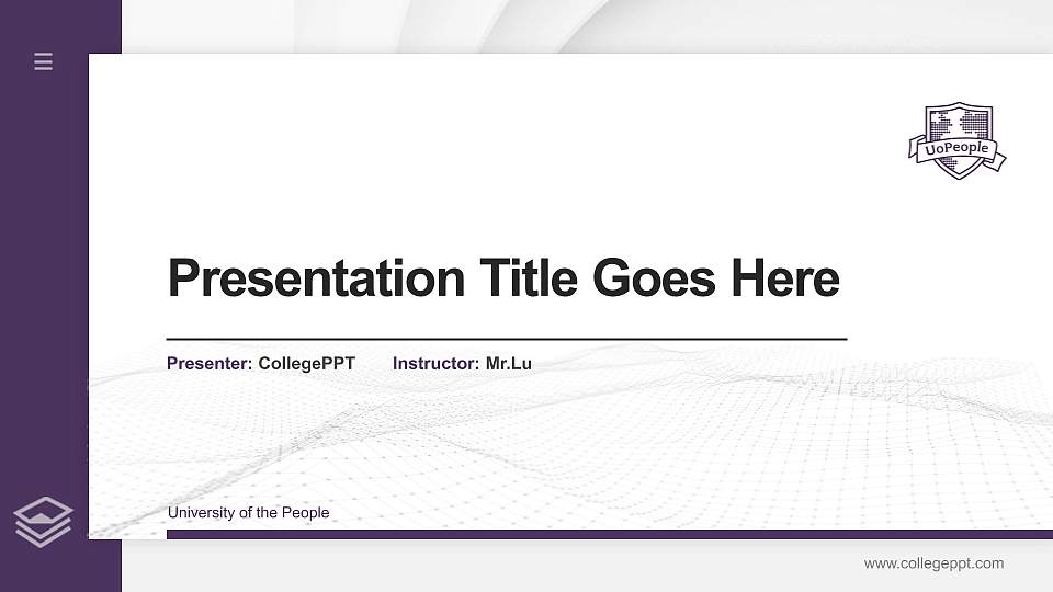 University of the People Thesis Proposal/Graduation Defense PPT Template16:9 ratio PPT effect preview image1