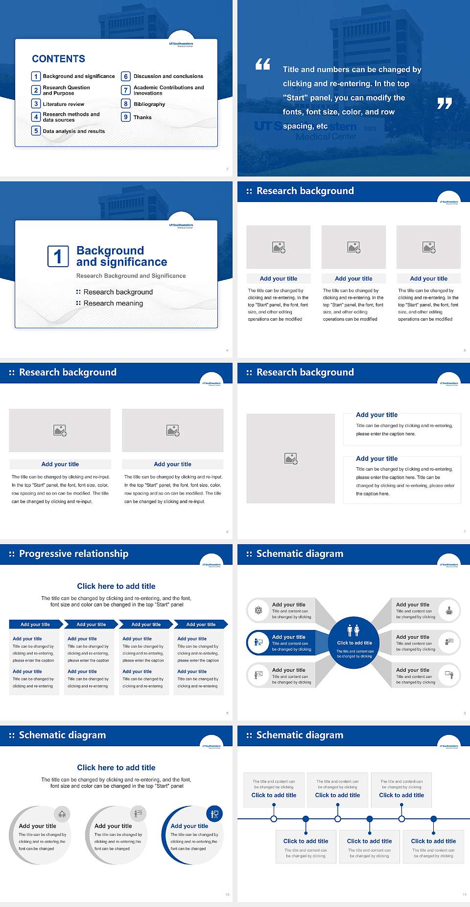 University of Texas Southwestern Medical Center Graduation Thesis Defense PPT Template4:3 ratio PPT effect preview image2