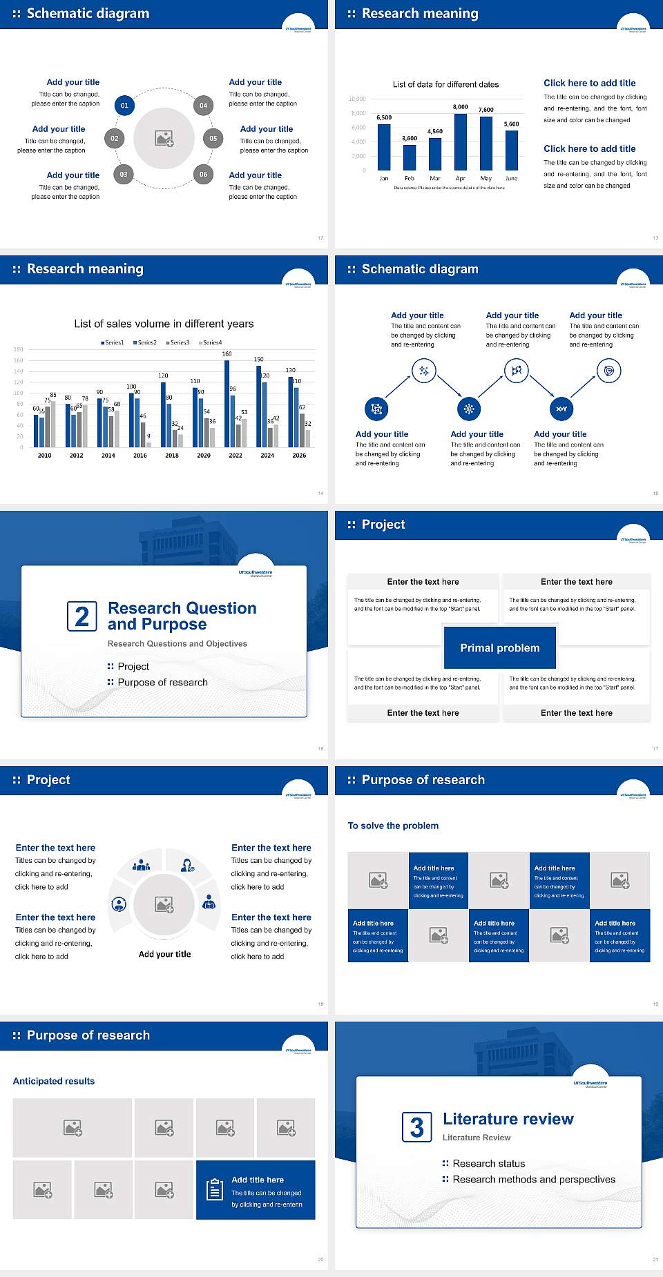 University of Texas Southwestern Medical Center Graduation Thesis Defense PPT Template4:3 ratio PPT effect preview image3