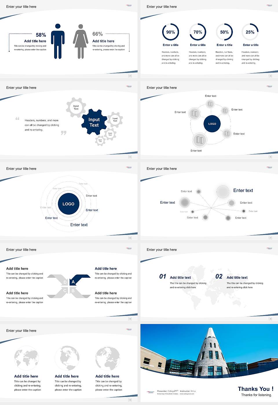 University of Southern Indiana Course/Courseware Creation PPT Template16:9 ratio PPT effect preview image4
