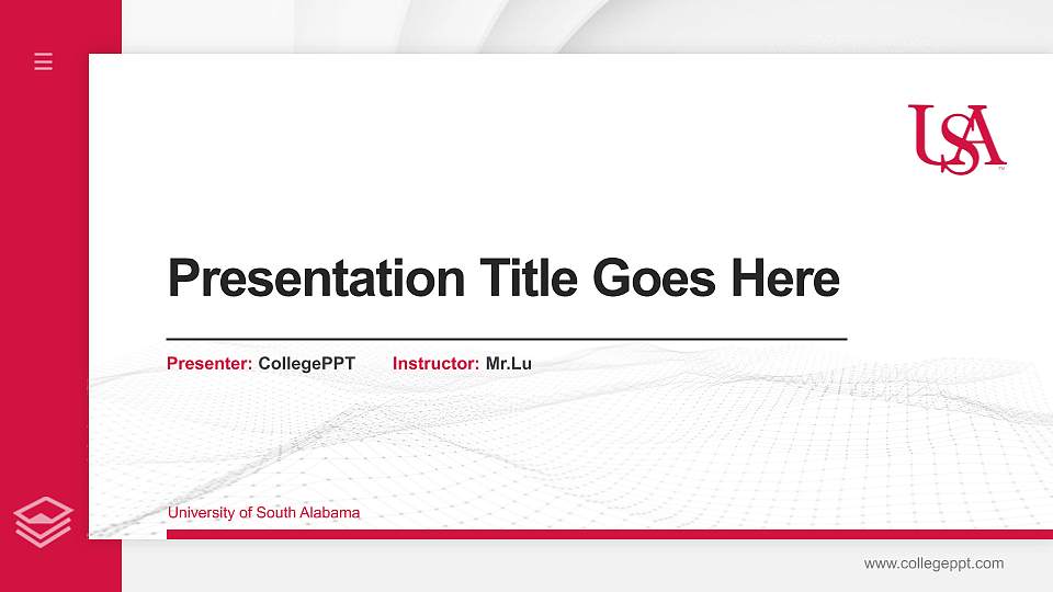 University of South Alabama Thesis Proposal/Graduation Defense PPT Template16:9 ratio PPT effect preview image1