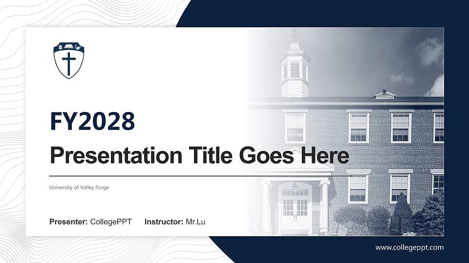 University of Valley Forge Academic Presentation/Research Findings Report PPT Template16:9 ratio PPT effect preview image