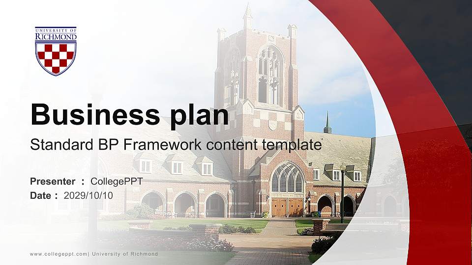 University of Richmond Competition/Entrepreneurship Contest PPT Template16:9 ratio PPT effect preview image