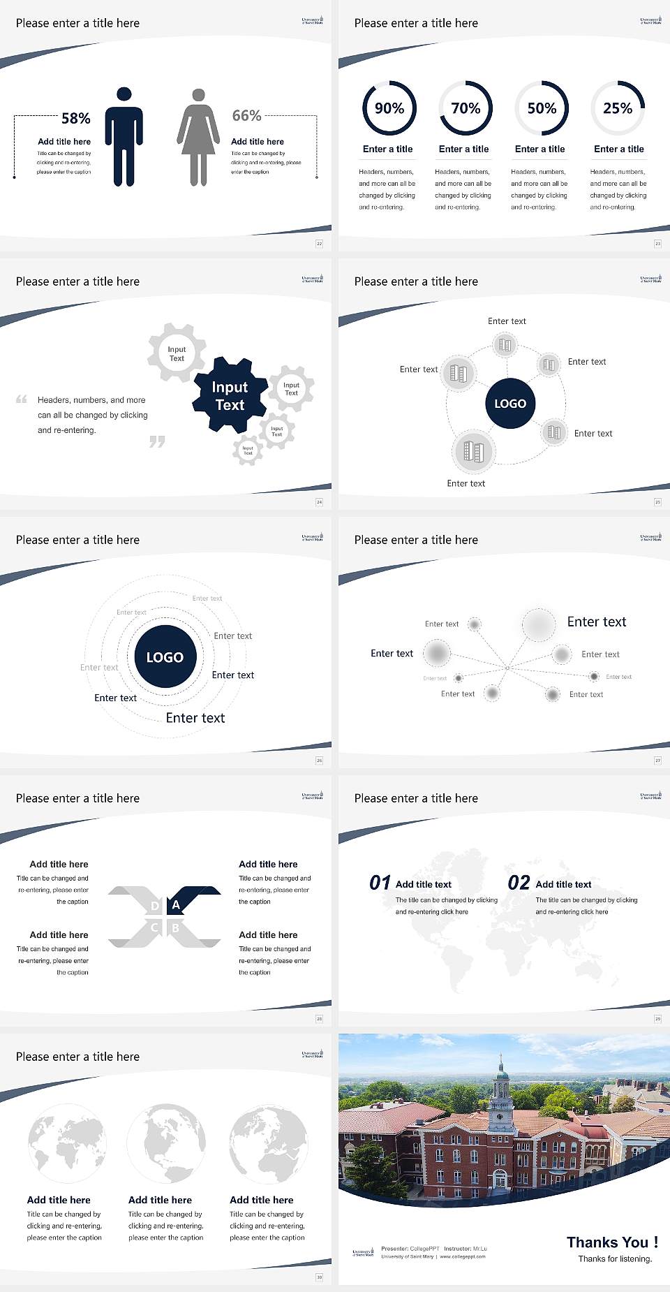 University of Saint Mary Course/Courseware Creation PPT Template4:3 ratio PPT effect preview image4