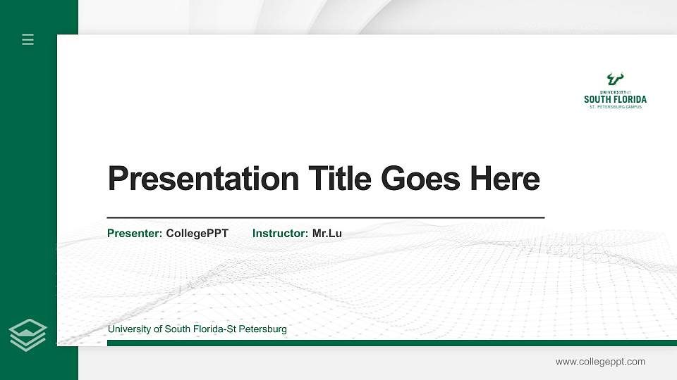 University of South Florida-St Petersburg Thesis Proposal/Graduation Defense PPT Template16:9 ratio PPT effect preview image1