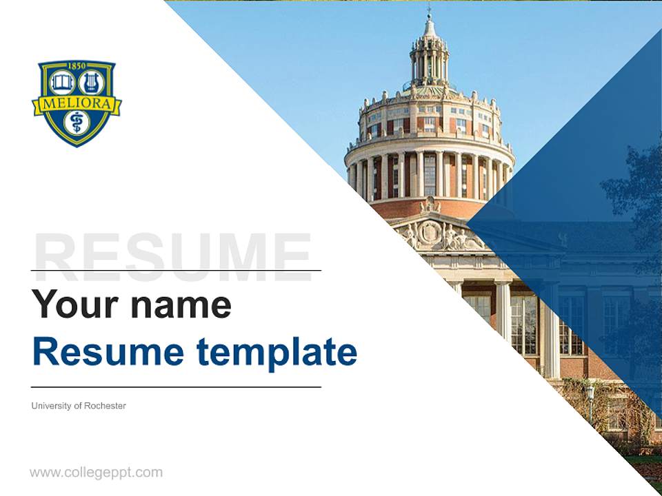 University of Rochester Resume PPT Template4:3 ratio PPT effect preview image5