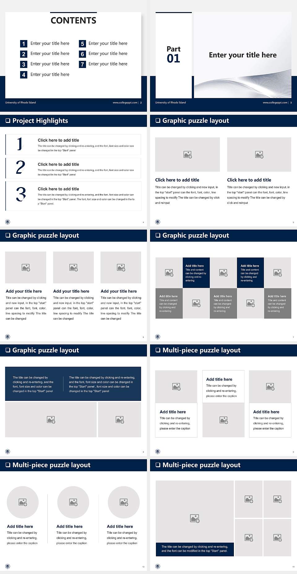 University of Rhode Island General Purpose PPT Template4:3 ratio PPT effect preview image2