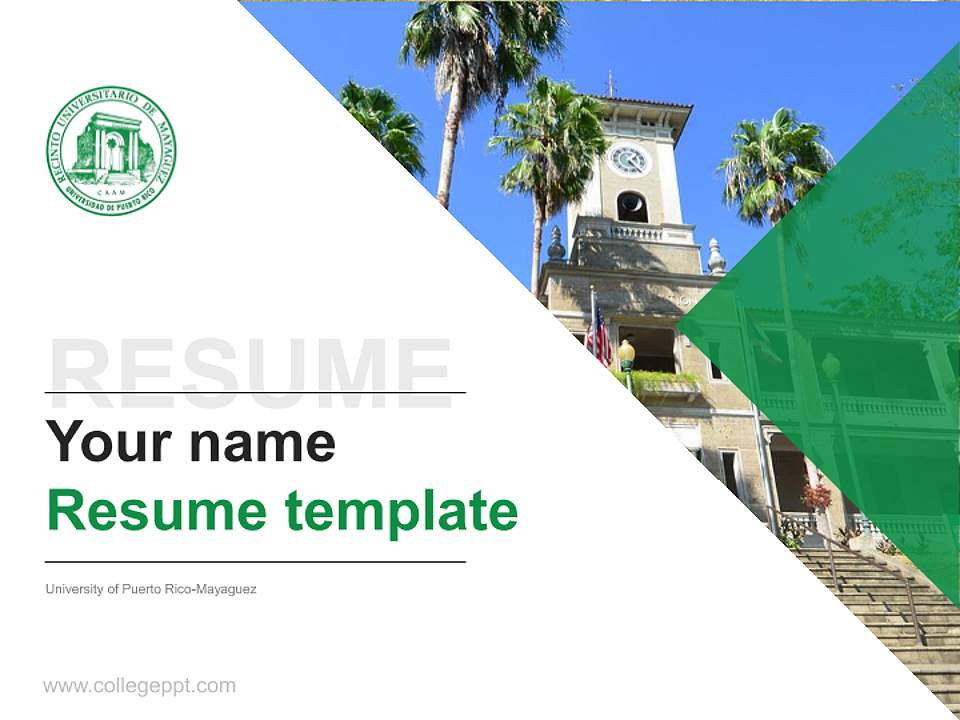 University of Puerto Rico-Mayaguez Resume PPT Template4:3 ratio PPT effect preview image5